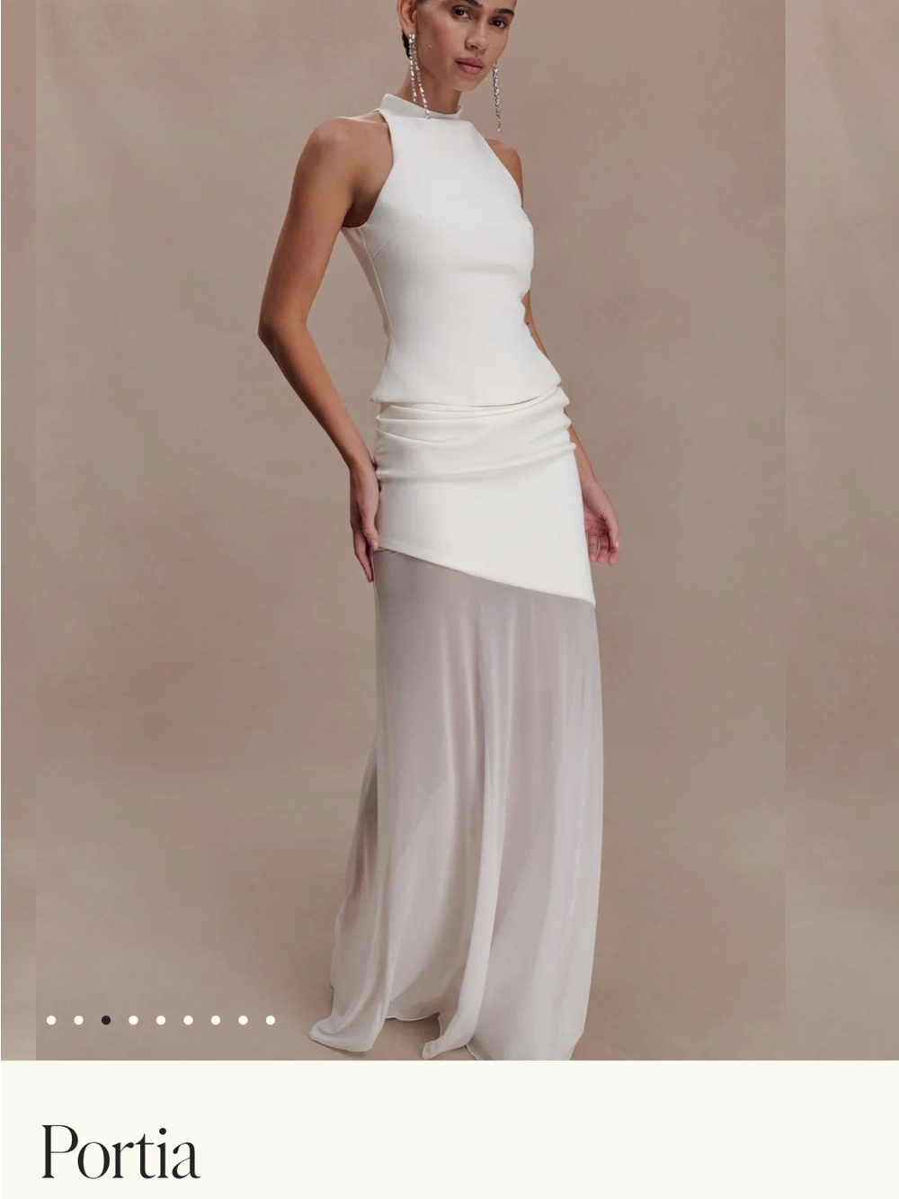 Meshki White Halter Maxi Dress